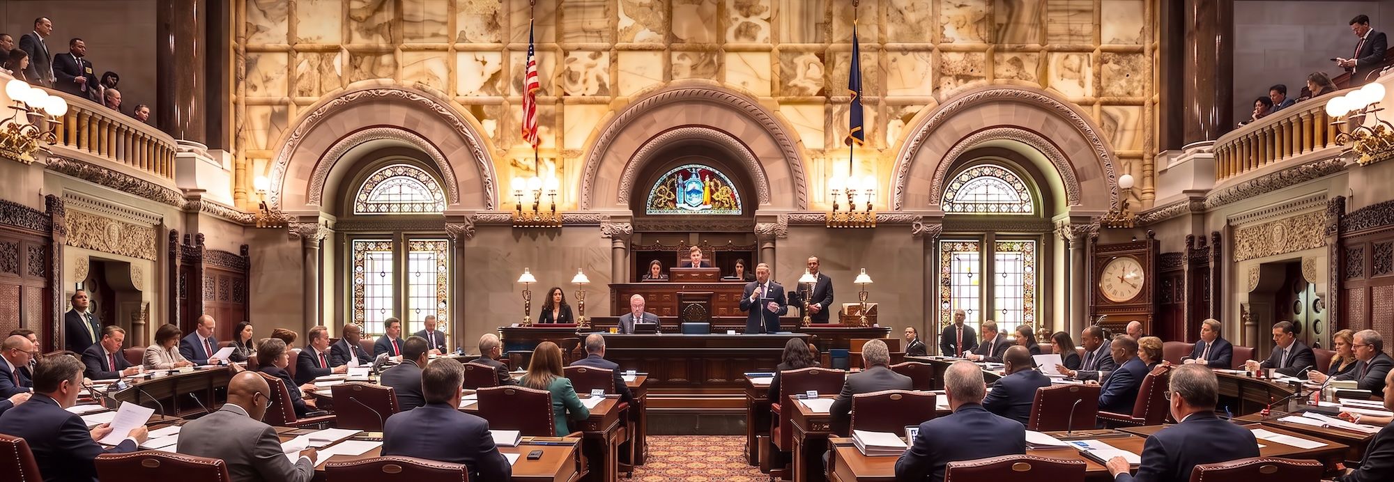 The New York State Assembly Chamber in Albany